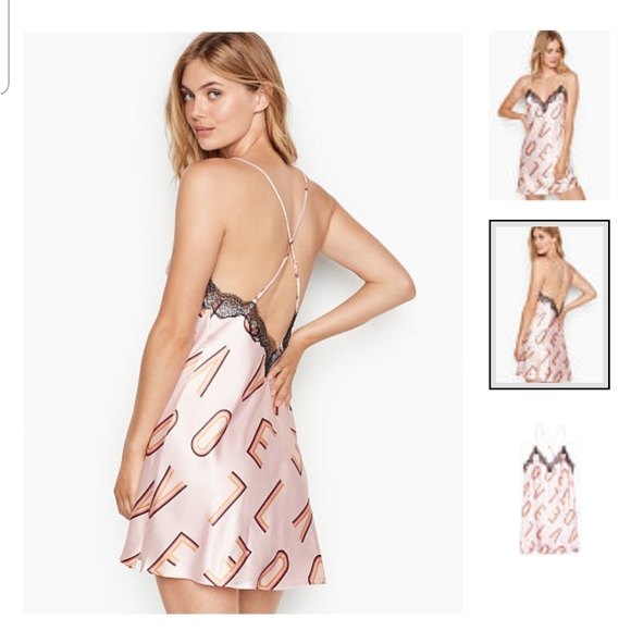 Victoria secret satin jacquard lace trim slip - Picture 3 of 6